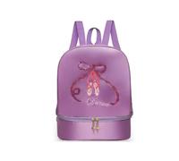(Purple) Girls dance backpack Latin ballet school bag independent shoe warehouse princess bag