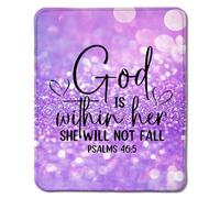 Purple Glitter Christian Mouse Pad, God Is Within Her She Will Not Fall Bible Verse Mouse Pads For Wireless Mouse Computers Laptop Desk Accessories, Christian Gifts For Women, 7.9X9.4 Inch
