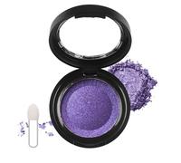 Purple Glitter Eyeshadow for Highlighter Make-up,Single Purple Eyeshadow Highly Pigmented,Long-Lasting Shimmer Metalic Eye Shadows,Single Pressed Powder With Mirror & Brush,Portable Travel Eye Makeup
