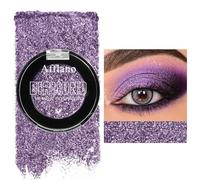 Purple Glitter Eyeshadow, Metallic Single Violet Eyeshadow Makeup, Highly Pigmented Waterproof Long Lasting, Sparkle Eye Shadow for Highlighter Make up, Festival, Daily, Vegan &Talc Free #07H
