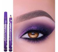 Purple Glitter Eyeshadow Stick, Pearl Cream Eye Shadow Pen Deep Color, Shimmer Mermaid Crayon Eyeshadows Pencil, Natural Pearlescent, Highly Pigmented Eyeliner Eyes Makeup