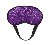 Purple Glitter Pattern Print Blindfold Sleep Mask, 100% Block Light Eye Sleep Shade Cover Eye Masks with Adjustable Strap