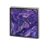 Purple Glitter Pattern Square Metal Brooches 1 Inch Decorative Badges Exquisite Decorations Pins for Clothing