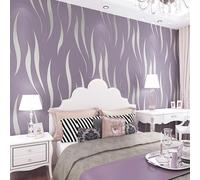 Purple Glitter Wallpaper International Wallpaper Modern Minimalist Non-Woven 3D Abstract Curves Striped Water Plant Pattern Flocking Embossed Wallpapers Roll For Bedroom Living Room Tv Backdrop