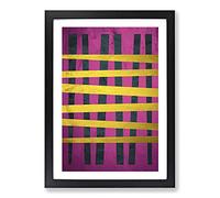 Purple Gold Abstract Lines Framed Print | A2 Black Framed Wall Art | Ready to Hang | Abstract Fantasy Picture | Living Room Bedroom Lounge Office