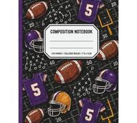 Purple & Gold Football Composition Notebook: College Ruled Notebook with Password Keeper | 110 Pages | 7.5 x 9.25