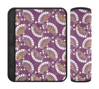 Purple Gold Japanese Folding Fan 2 Pack Seatbelt Cover Stop seat Belt Cutting into Neck for Backpack accesorios para carro