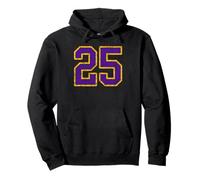 Purple Gold Number 25 Jersey Player Uniform #25 Grunge Pullover Hoodie