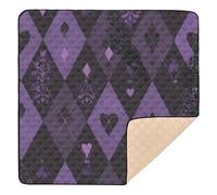 Purple Gorgeous Poker Large Sturdy Baby Activity Play Mat for Indoor Outdoor Waterproof Travel Play Mat for Babies Infants Toddlers, 50'' x 50''
