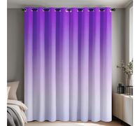 Purple Gradient Blackout Curtains for Living Room, Modern Minimalist Ombre Curtains Bedroom Home Decor, Thermal Eyelet Window Drapes, 2 Panels 108 Drop, 90x108 (W x L) Q-D38