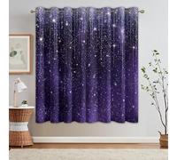 Purple Gradient Curtains Blackout, 46x54 Inch 2 Panels - Dreamy Starry Glitter Pattern Black Out Curtains, Home Decor, 54 Drop Eyelet Window Drapes for Bedroom, Living Room A&BE119