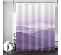 Purple Gradient Shower Curtain Sea Waves Modern Abstract Shower Curtains for Bathroom Mould Resistant Fabric 3D Bathtub Curtain Waterproof PolyesterWashable120x200 cm (47 x 79 Inch)with 8 Hooks c.1578
