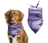 Purple Gradient Texture Dog Bandana Funny Triangle Dog Scarf Comfortable Pet Scarf Polyester Bib Handkerchief Soft Adjustable Puppy Bandanas Gift for Small to Large Girl Dog and Cat