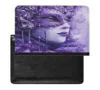 Purple Gradient Texture Passport Holder PU Leather Passport Wallet Cute Passport Cover Case Portable Credit Card Organizer Beautiful Travel Document Organizer for Women Men
