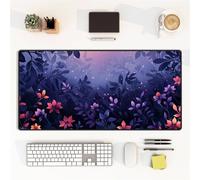 Purple Grasses Large Gaming Mouse Pad, 600x300x2mm Extended gaming mouse mat XXL improved Precision and Speed Mousemat with Stitched Edges, Desk Mat for Keyboard and Mouses