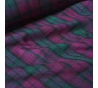 Purple, Green & Black Poly Viscose Tartan Fabric (Per Metre)
