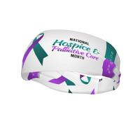 Purple Green Ribbon Hospice And Palliative Care Awareness Headbands Sports Sweatband Athletic Exercise Bands Turban Hair Head For Men Women Yoga Fitness