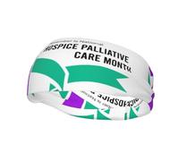 Purple Green Ribbon Hospice And Palliative Care Awareness Headbands Sports Sweatband Athletic Exercise Bands Turban Hair Head For Men Women Yoga Fitness