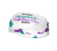 Purple Green Ribbon Hospice And Palliative Care Awareness Headbands Sports Sweatband Athletic Exercise Bands Turban Hair Head For Men Women Yoga Fitness