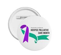Purple Green Ribbon Hospice and Palliative Care Awareness Pins Round Brooch Button Badge Stickers Sign Metal Pin