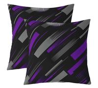 Purple Grey Black Geometric Throw Pillow Covers Set of 2 Abstract Rust Cushion Covers Neutral Art Printed Pillow Case for Couch Sofa Modern Cushion Case Kids Boys Girls Bedroom Decor 60x60cm