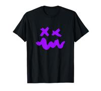Purple Grunge Face Wavy Smile Purple Graphic T-Shirt