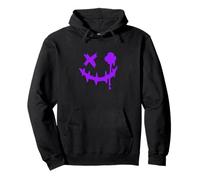 Purple Grunge Smile Blob Eye Purple Graphic Pullover Hoodie