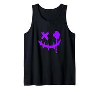 Purple Grunge Smile Blob Eye Purple Graphic Tank Top