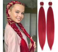 Purple Hair Extensions, 2 PCS Pur-ple Braiding Hair Pre-stretched Synthetic for Anime Cosplay, Halloween Costume Cosplay Stage Partiesies (2PCS-Pink)