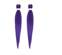 Purple Hair Extensions, 2 Pcs Purple Braiding Hair Anime Hunters Rum Wig Purpl/e Wig Kpop Wi/g 26 Inch Purpl/e Braiding Hair Pre Stretched Synthetic Braiding Hairs for Halloween Costume Cosplay