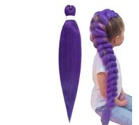 Purple Hair Extensions, Long Purple Braiding Hair, Low Temperature Silk Single And Double Color Braids, Soft Synthetic Hairs Braids For Halloween Women Kids Girls Daily Weaving Twisting