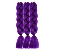 Purple Hair for Braiding, Synthetic Hair for Braiding, Jumbo Braids Extensions, 1 Piece 100 g Braiding Hair Extensions 60 cm Ombre Synthetic Braids Afro Hair for Box Crochet Braids (3 Pieces)