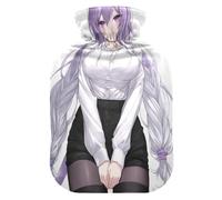 Purple Hair Fox Anime Girl hot Water Bottle with Soft Cover, 2L Water Bags for Period Cramps, Tummy Warmer, Bolsa para agua Caliente