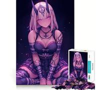 Purple-Haired Anime Girl Gaming Jigsaw Puzzles for Adults 1000 Piece Mind Puzzle Slow Enjoy Image Assembly Perfect Present (38x26cm)