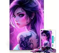 Purple Haired Anime Girl Hard Jigsaw Puzzle for Adults 1000 Pieces Memory Lift Easy Leisure Image Assembly Artistic Gift (50x75cm)