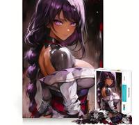 Purple-Haired Anime Samurai Girl 1000 Piece Jigsaw Puzzles for Teenagers Jigsaw Mind Game Toy Home Enjoy Neat Cut Perfect Present (38x52cm)