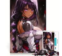 Purple-Haired Anime Samurai Girl Hard Jigsaw Puzzle for Adults 1000 Pieces Boost Memory Soothing Play Premium Cut Perfect Present (38x26cm)