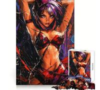 Purple-Haired Woman in Red Jigsaw Puzzles for Adults 1000 Piece Mind Puzzle Slow Enjoy Image Assembly Perfect Present (38x26cm)