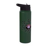 Purple Halloween Bats Gothic Punk Spooky Night Moon bat Stainless Steel Insulated Water Bottle