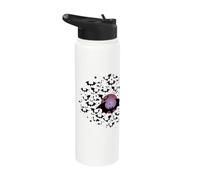 Purple Halloween Bats Gothic Punk Spooky Night Moon bat Stainless Steel Insulated Water Bottle