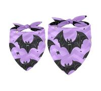 Purple Halloween Bats Star Moon Translucent Light Breathable Chiffon Yarn Pet Collars 2 Pack- 40.6x40.6x58/16x16x22.8in & 53.3x53.3x76.2/20.9x20.9x30in
