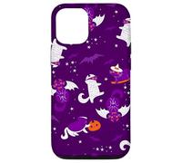 purple halloween cats mummy vampire bat witch gothic spooky Case for iPhone 12/12 Pro