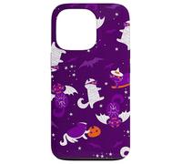 purple halloween cats mummy vampire bat witch gothic spooky Case for iPhone 13 Pro