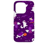 purple halloween cats mummy vampire bat witch gothic spooky Case for iPhone 15 Pro