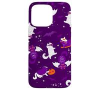 purple halloween cats mummy vampire bat witch gothic spooky Case for iPhone 15 Pro Max