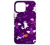 purple halloween cats mummy vampire bat witch gothic spooky Case for iPhone 16 Pro Max