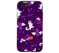 purple halloween cats mummy vampire bat witch gothic spooky Case for iPhone SE (2020) / 7/8