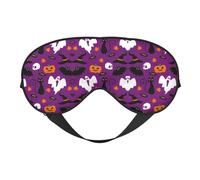 Purple Halloween Horror Print Sleep Eye Mask with Adjustable Strap Soft for Airplane Travel Relax Yoga Nap Meditation