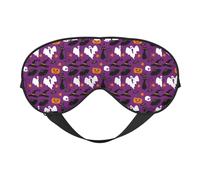Purple Halloween Horror Printing Versatile Sleep Eye Cover Soft Eye Mask Reversible for Meditation & Travel Eye Mask Unisex