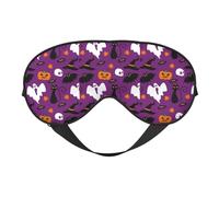 Purple Halloween Horror Reversible Eye Mask Double Sided Blackout Mask Adjustable Soft Sleep Travel Nap Cover